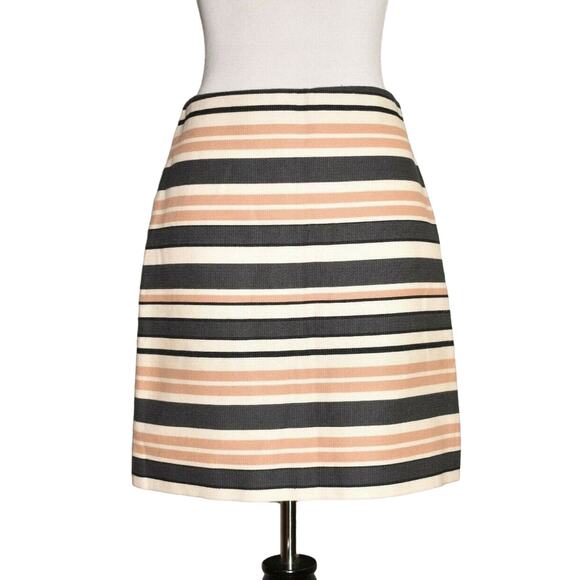 ANN‎ TAYLOR LOFT $45 Striped Mini Skirt Cotton / Nylon XXS - Picture 1 of 3